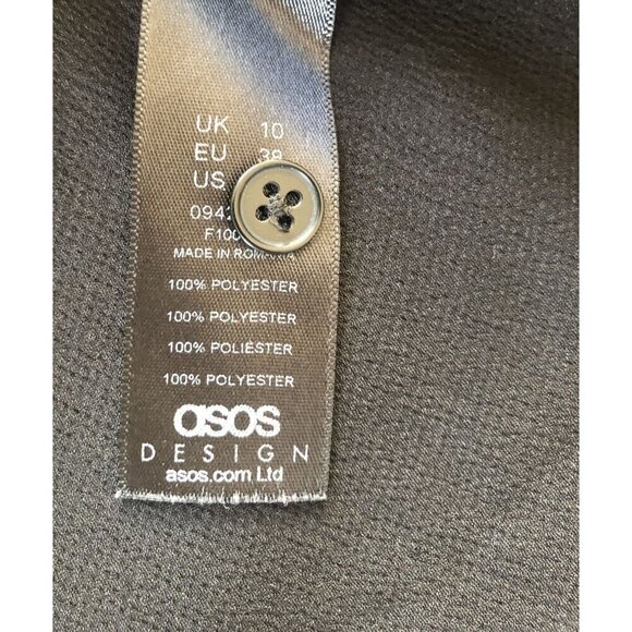 ASOS Design Black Button-Up Blouse Shirt Women's 6 Minimalist Capsule Wardrobe - Picture 4 of 7